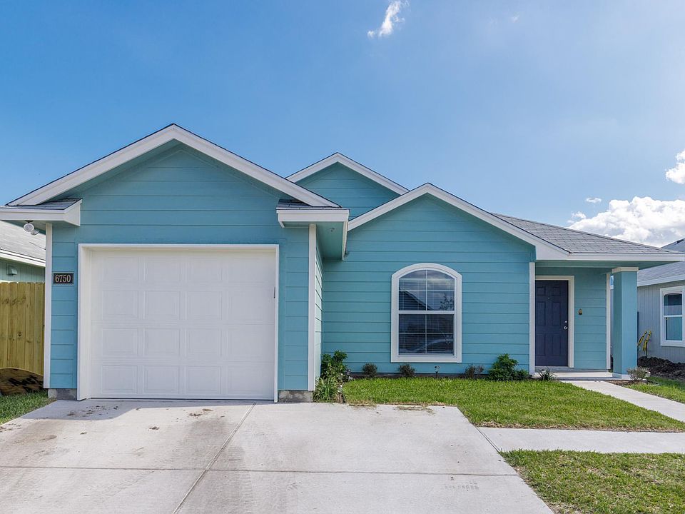 Front with 1-car garage.