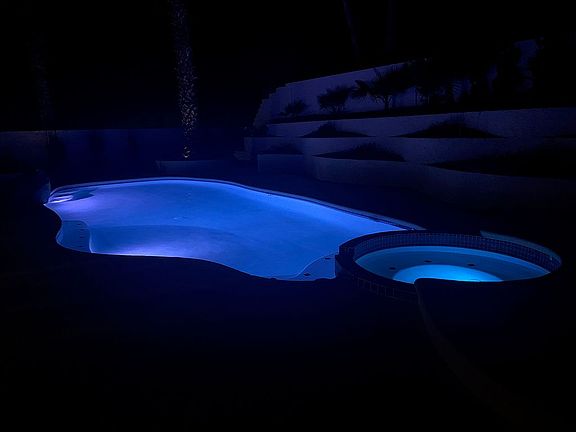 pool view lite at night