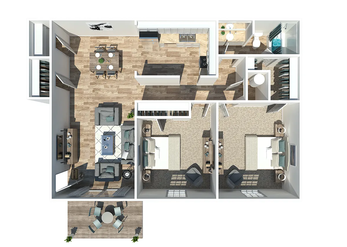 Floor plan 2 Bedroom 1 Bath