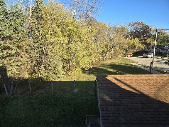 Green space bordering the gully, looking east