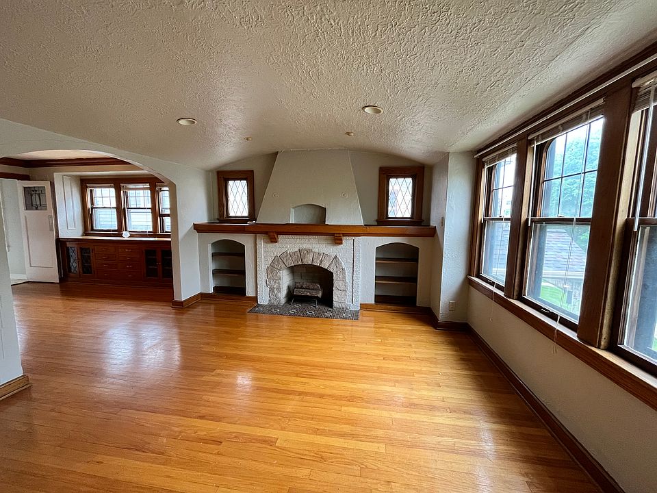 Living Room with original built-ins