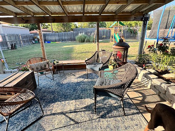 Back patio and yard