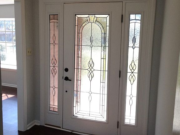 Leaded glass front doorway