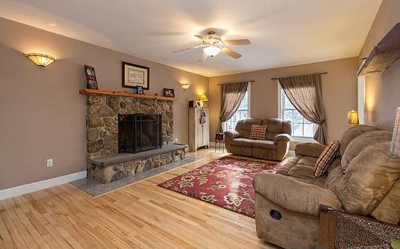 Enjoy a movie by the fireplace