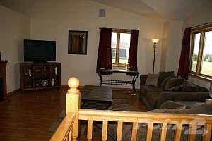 Coming up the steps to the living room