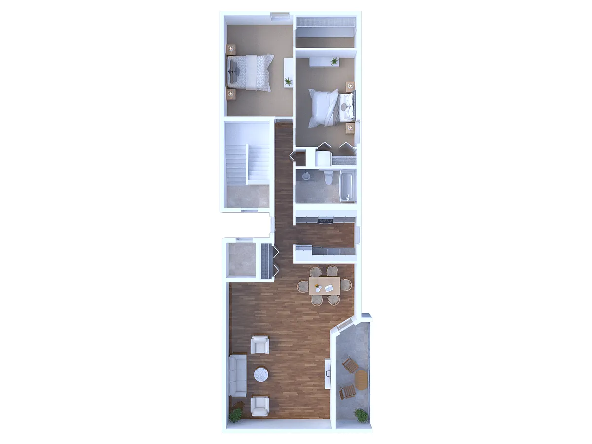 Floor plan 2 Bedroom/1 Bathroom-916