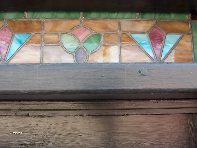 Original stained glass transom window