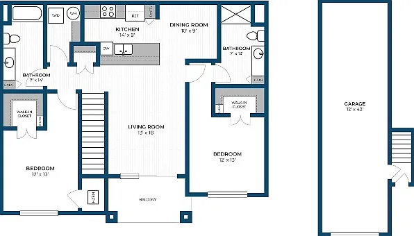 Floor Plan 2F | Seasons at Mount Pleasant | Apartments in Mount Pleasant, WI Floor Plan 2F | Seasons at Mount Pleasant | Apartments in Mount Pleasant, WI