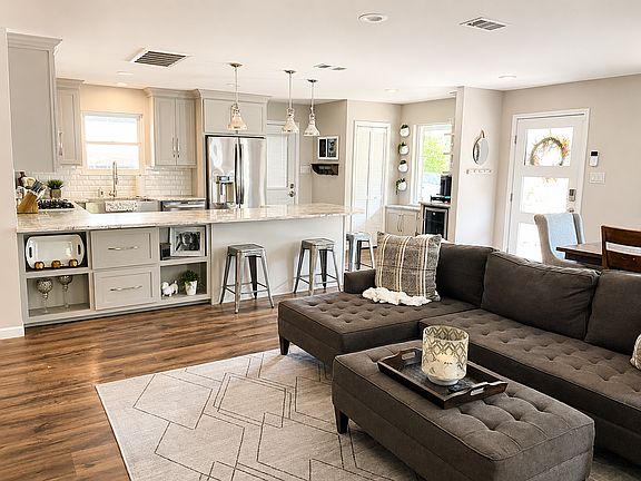 Open concept living - Kitchen, primary living space, and dining Table