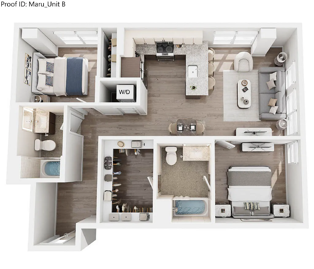 Floor plan B - 2 Bedroom