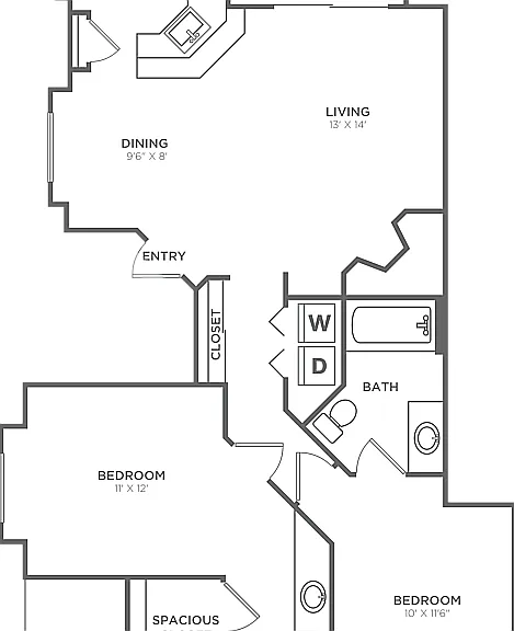 Two Bedroom Two Bath (1062 SF) Two Bedroom Two Bath (1062 SF)