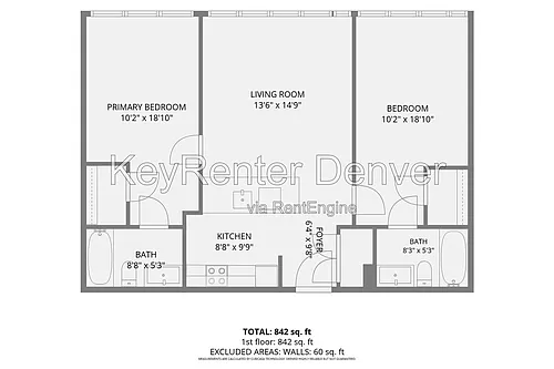 Floor plan 2 Bedroom 2 Bath
