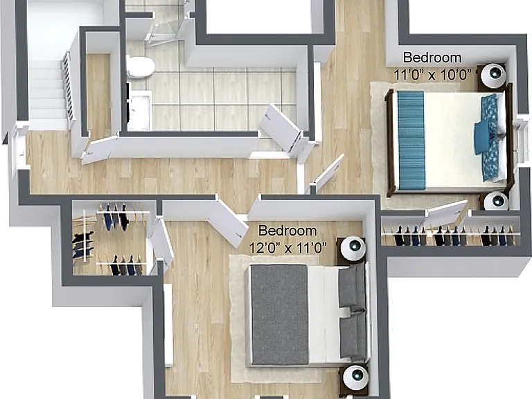 3rd Floor Plan View. Dimensions approximate.