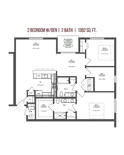 Floor plan 2 Bedroom Den