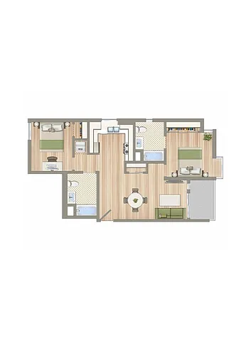 Floor plan 2 Bed/2 Bath