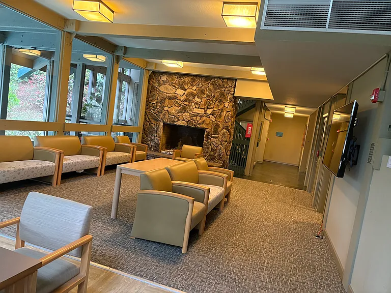 This clubhouse building also boasts of space to get work done quietly
