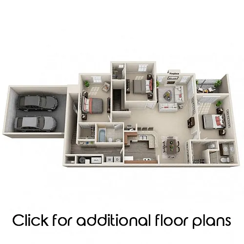 Floor plan 3 Bedroom, 2 Bathrooms