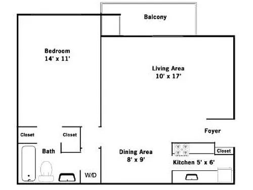 Floor plan 1BR/1BA Accessible Std