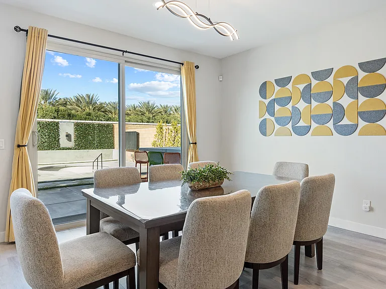 Convenient access to and from the patio through the glass sliding door!