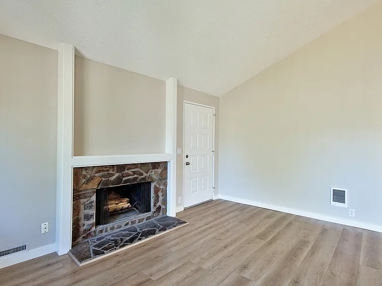Wood burning fireplace