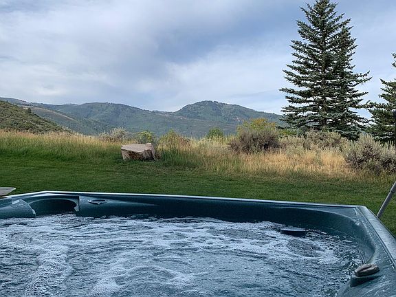 Back yard space with hot tub