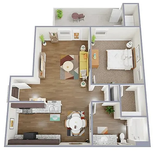Floor plan 1 Bedroom 1 Bath A2