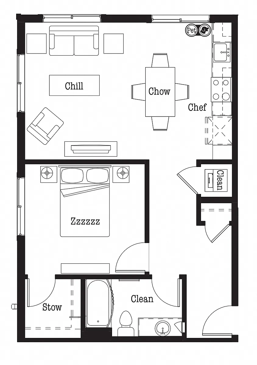 Floor plan A7 One Bed