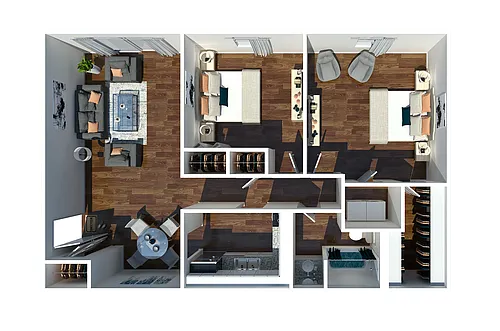 Floor plan 2 Bedroom 1 Bath