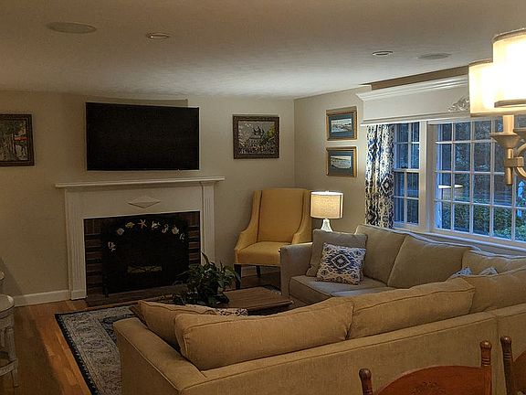 living room with fireplace