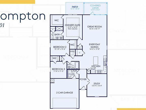 Compton Floor Plan, Quick Move-In Home, Lot 1001