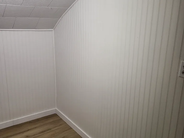Master Bedroom , new walls, molding and flooring