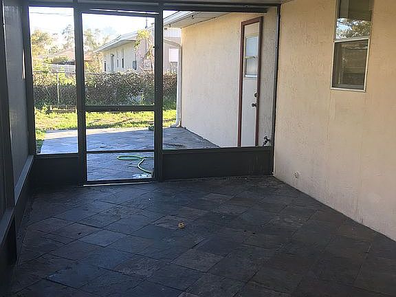 Porch tiled with slate