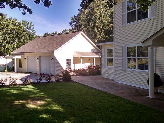 Looking east to garage