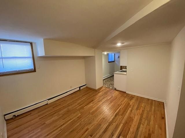 Newly refinished hardwood flooring.