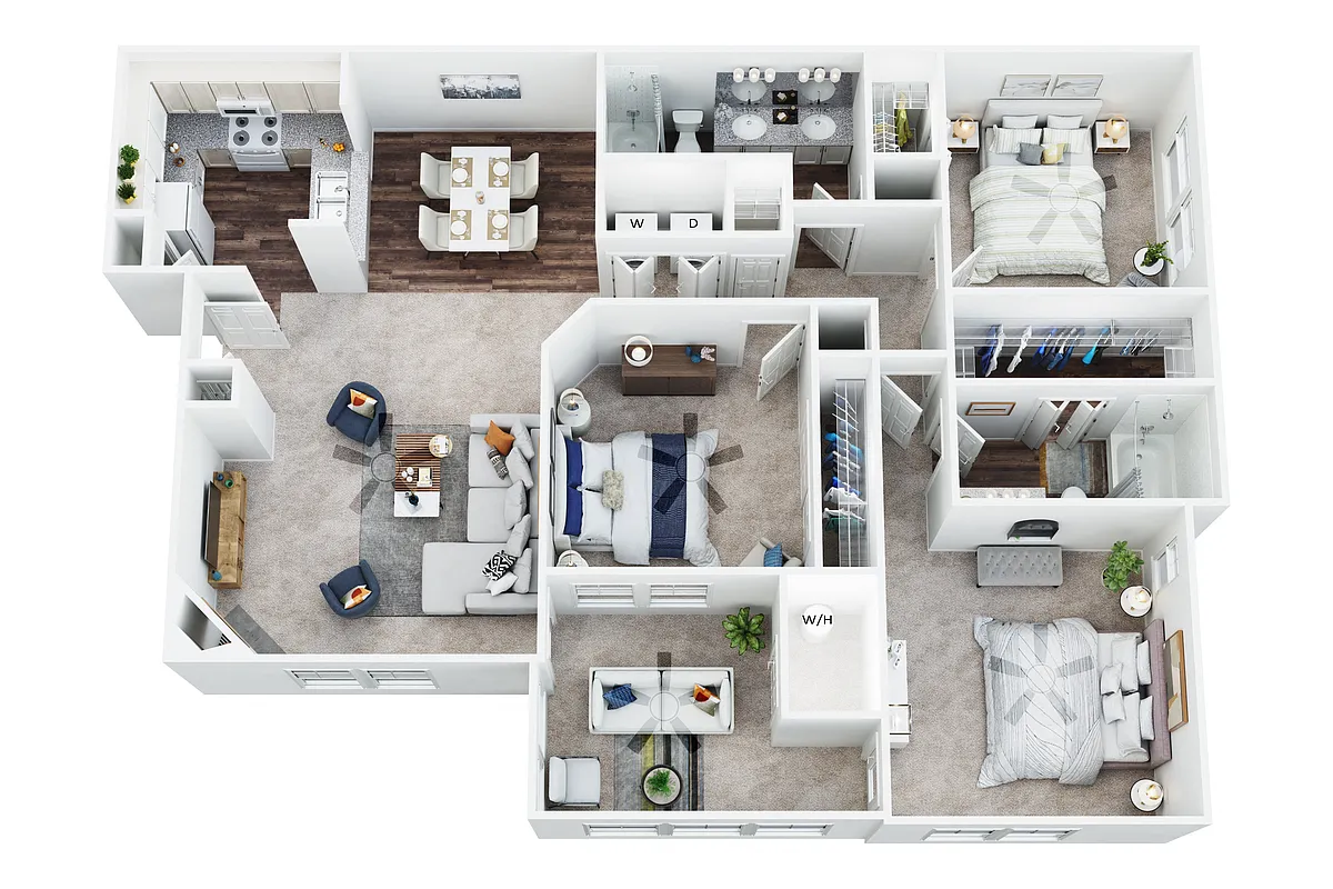 Floor plan C-2 (3 bedroom 2 bath)