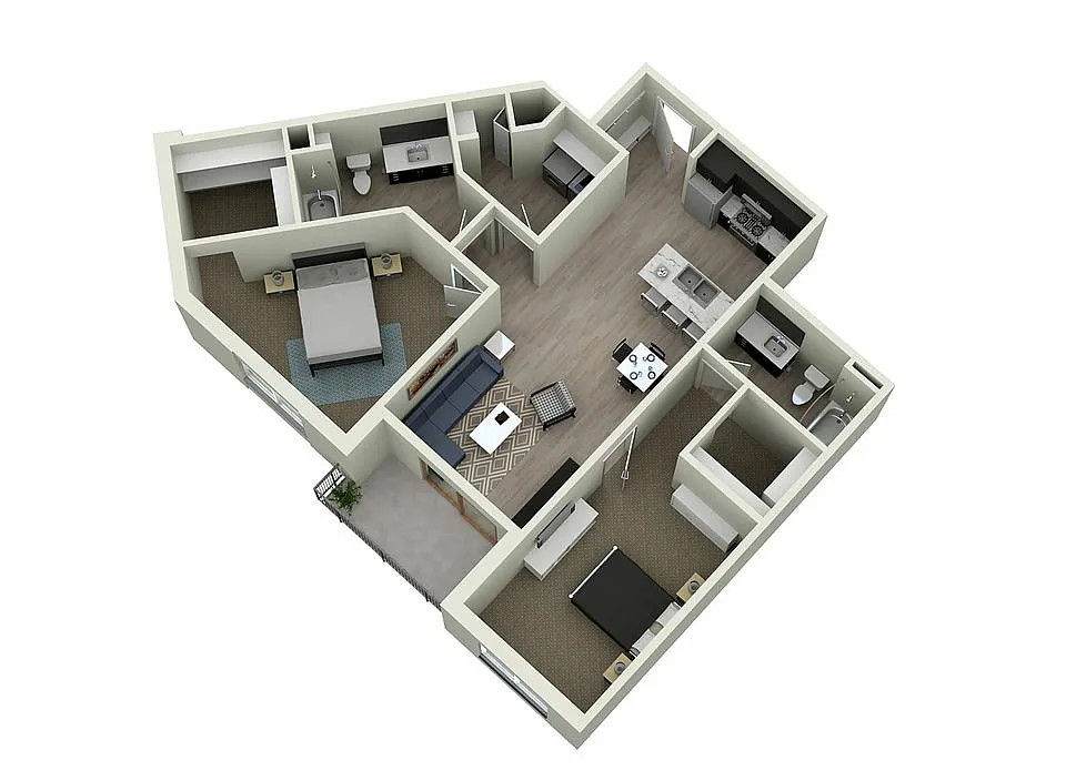 Floor plan 2D - Two Bedroom