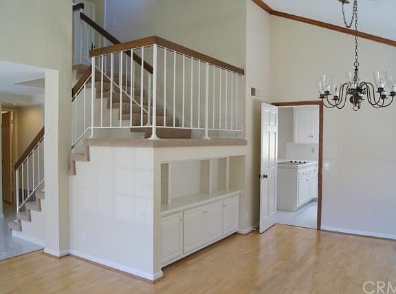 Dining room with access to the kitchen and cabinets for extra storage.