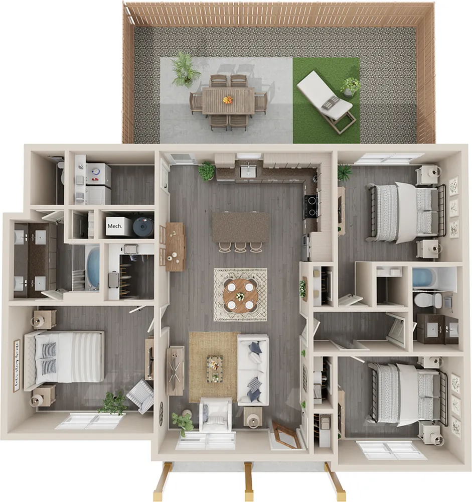 Floor plan The Cedar 3x2