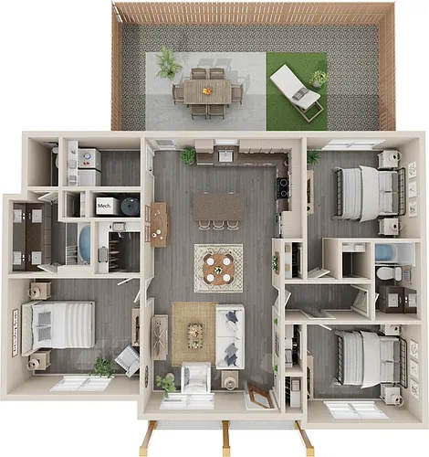Floor plan The Cedar 3x2