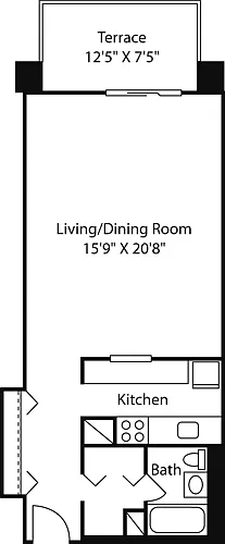 Floor plan Longfellow Studio