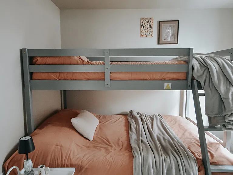 Main floor twin over full bunk bedroom