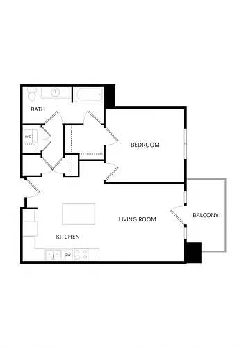 Floor plan 1X1 H