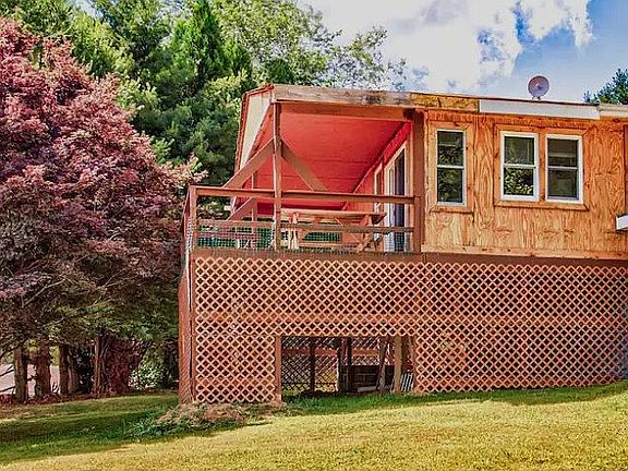 View of deck from green hill