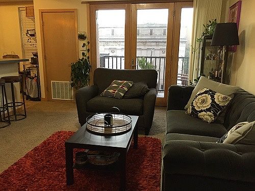 Living room facing patio