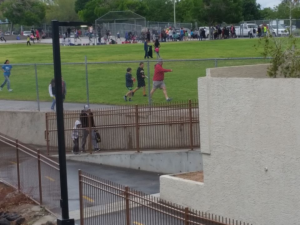 To school from back yard