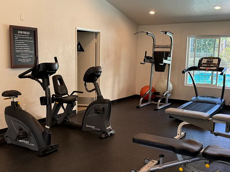 Condominium gym.