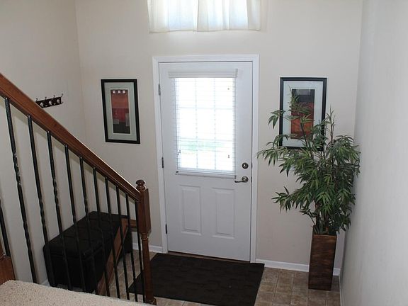 View of front entry from living room