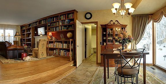 Sunny breakfast nook and family room