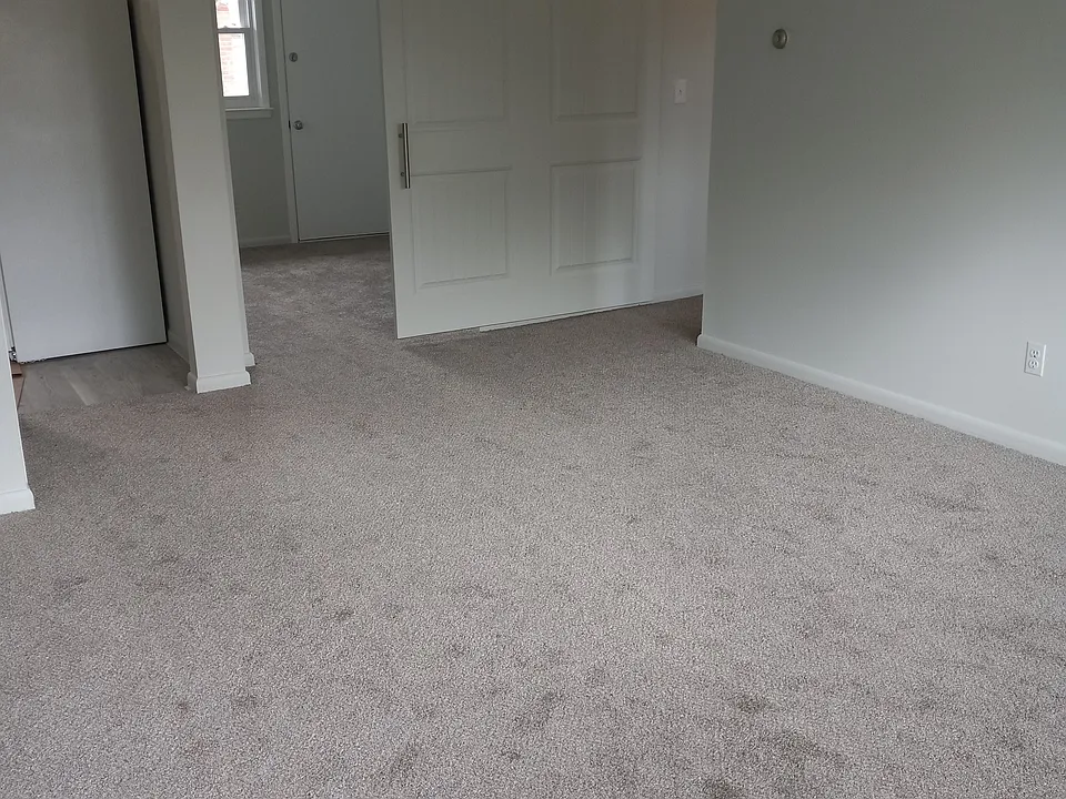 Living room with sliding barn doors to 2nd bedroom / flex room