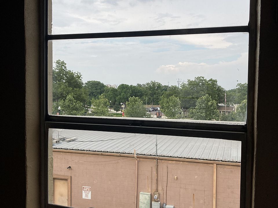 View of the river/park from the window in the dining room